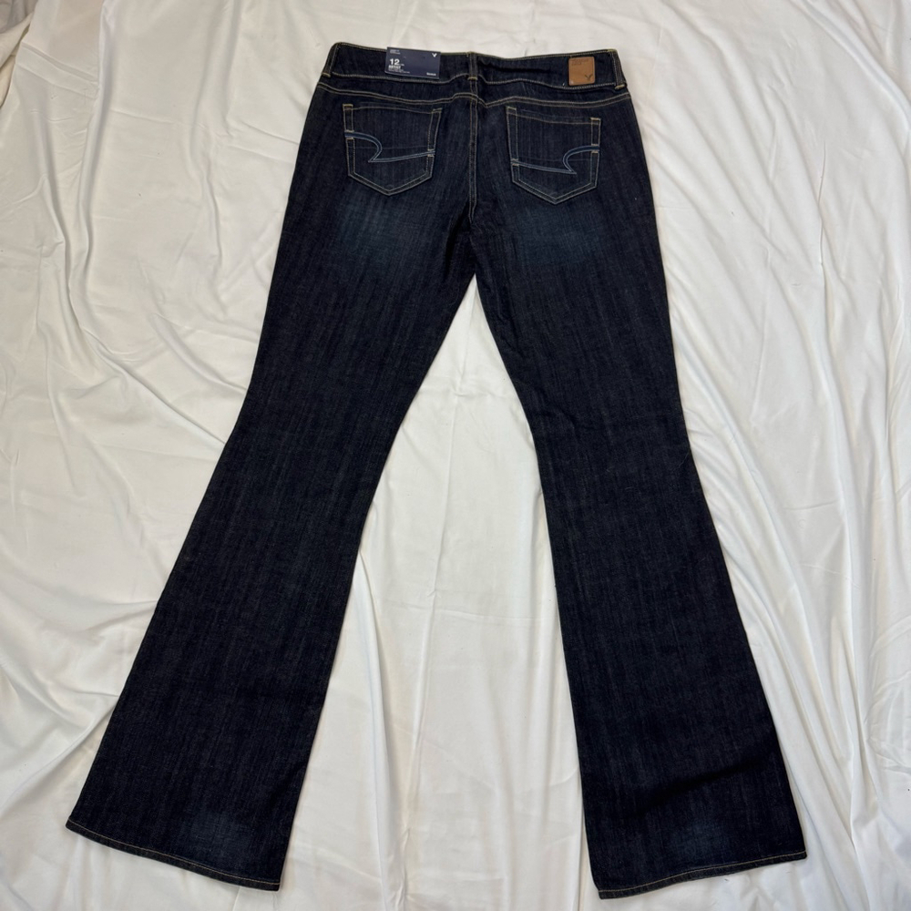 NWT New American Eagle Denim Jeans Artist Boot Cut Flare Women's 12 X Long Y2K - Picture 11 of 14